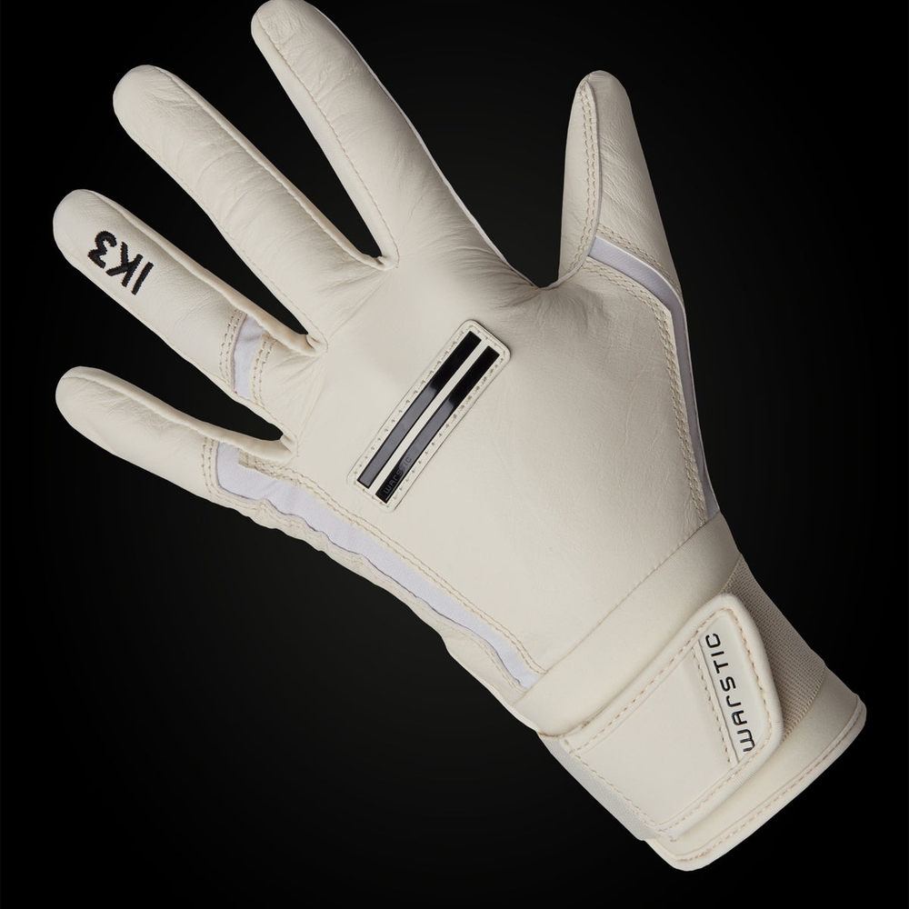 Warstic IK3 PRO CABRETTA LONG CUFF BATTING GLOVES "BONE" Baseball